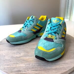 Gucci x Adidas ZX 8000 Aqua GG Monogram Low Top Athletic Sneakers US Size 6.5